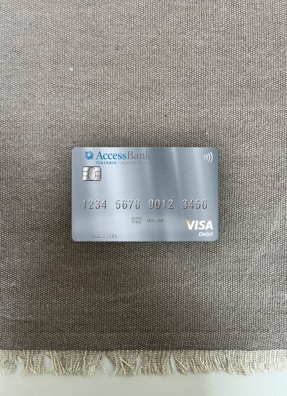 Download Tanzania AccessBank visa debit card photolook front Photoshop template